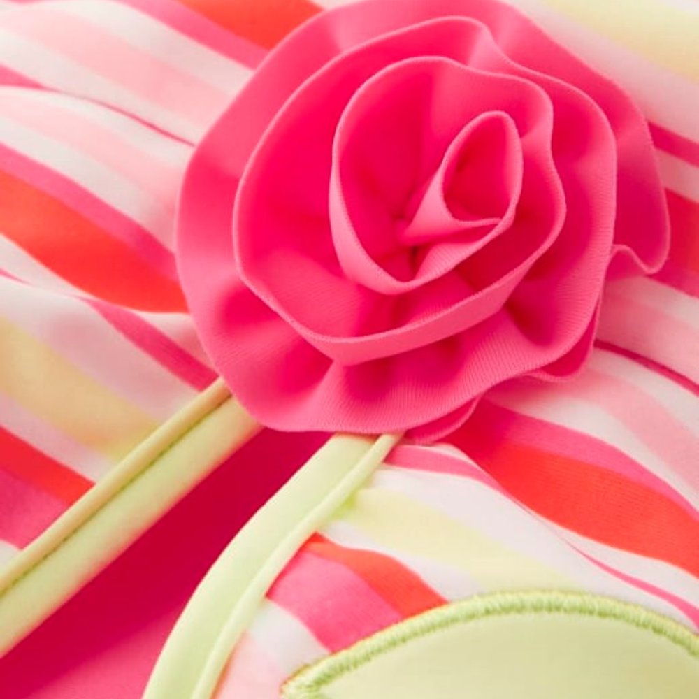 Gymboree "Fairy Blossom" Striped Pink Swimsuit - Picture 3 of 3